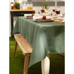 Design Imports Artichoke Tonal Lattice Print Outdoor Tablecloth With Zipper 60 Round