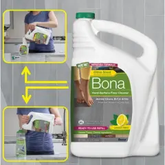 Bona Lemon Mint Cleaning Products Multi-Surface Cleaner Spray + Mop All Purpose Floor Cleaner