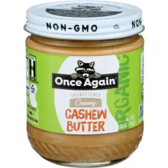 Once Again Nut Creamy Butter Organic Cashew - Case of 6 - 12 oz