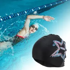 Unique Bargains Silicone Star Pattern Swim Cap 1 Pc