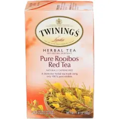 Twinings Pure Rooibos Red Tea Herbal Tea - Case of 6 - 20 Bags