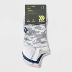 Women's Cushioned Camo Print 6pk No Show Athletic Socks - All in Motion&trade; Assorted Colors 4-10