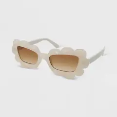 Women's Solid Plastic Novelty Marbleized Cateye Sunglasses - Wild Fable&trade; Ivory
