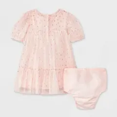 Baby Girls' Foil Tulle Dress - Cat & Jack&trade; Orange