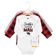 Hudson Baby Infant Boy Cotton Long-Sleeve Bodysuits, Buffalo Plaid Family