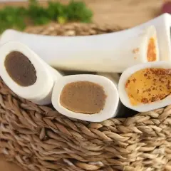 Pawstruck Filled Dog Bones Variety Pack - Made in USA Stuffed 3 to 6" Femur Dog Chews, American Made - 3 Flavors