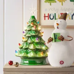 14.5" Battery Operated Lit Ceramic Christmas Tree - Wondershop&trade;