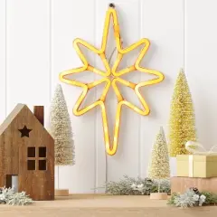 LED Battery Operated Neon Star Hangable Sign Warm White - Wondershop&trade;