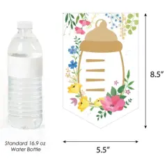 Big Dot of Happiness Wildflowers Baby - Boho Floral Baby Shower Bunting Banner - Party Decorations - Welcome Baby