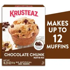 Krusteaz Chocolate Chunk Muffin Mix, 18.25 oz Box (Pack of 2)