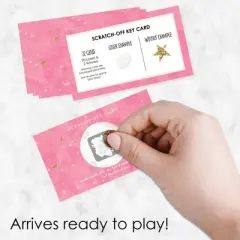 Big Dot of Happiness Pink Twinkle Twinkle Little Star - Baby Shower or Birthday Party Game Scratch Off Cards - 22 Count