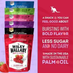 Wiley Wallaby 6 Pack Assorted Licorice 10oz Gourmet Classic Australian Style Soft & Chewy Variety Pack
