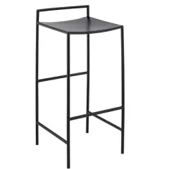 JONATHAN Y Svelte Coastal Contemporary Iron Saddle-Seat Low-Back Bar Stool with Foot Rest