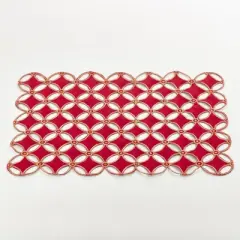 Saro Lifestyle Dining Placemat With Christmas Tree Cutwork (Set of 4), 14"x20", Red