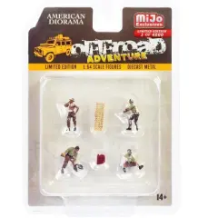 "Off-Road Adventure" 6 piece Diecast Set (4 Figures & 2 Accessories) Ltd Ed to 4800 pcs 1/64 Scale Models by American Diorama