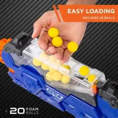 Best Choice Products Kids Motorized Soft Foam Ball Thrower, Electric Toy Pretend Battle Set for Children, Family w/ Automatic Hopper Feeder, 20 Balls