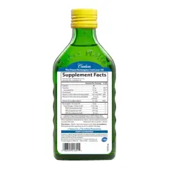 Carlson - Cod Liver Oil, 1100 mg Omega-3s + A & D3, Norwegian, Wild Caught, Sustainably Sourced, Lemon