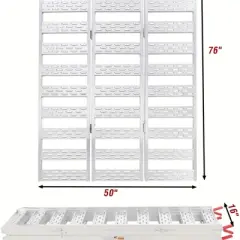 Ramps for Pickup Trucks, Aluminum ATV Ramps 1500 LBS Capacity, Tri-Fold Motorcycle Powersports Loading Ramps with Load Straps for Motorcycles,ATV/UTV