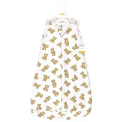 Hudson Baby Cotton Long-Sleeve Wearable Sleeping Bag, Sack, Blanket, Teddy Bear Sleeveless