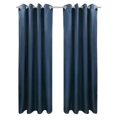 Commonwealth Seascapes Light Filtering Enhance Living Space with Satiny Look Grommet Outdoor Panel Pair Indigo