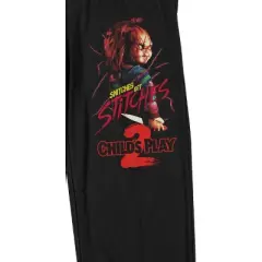 Chucky Snitches Get Stitches Men's Black Sleep Pajama Pants