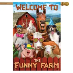 Funny Farm Summer House Flag 28 x 40 Briarwood Lane