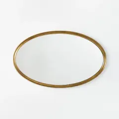 Cast Oval Decorative Wall Mirror Gold - Threshold&trade; designed with Studio McGee