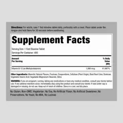 Piping Rock Vitamin B12 Sublingual | 1000 mcg | 400 Fast Dissolve Tablets