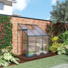 Outsunny Walk-In Garden Greenhouse Aluminum Polycarbonate with Roof Vent for Plants Herbs Vegetables