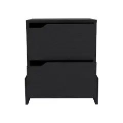 Grungis Modern Nightstands with Sturdy Base,Night Stand Bedside Table with 2 Drawers,Space-Saving Side Table for Bedroom,Living Room