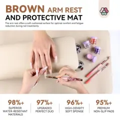 SAVILAND Apricot-Tone Salon Arm Support - Ergo Microfiber Cushion w/Adjustable Height Pro System.