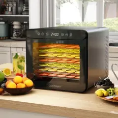 Costway Food Dehydrator 7 Stainless Steel Trays Dryer with 1-24H Timer Silver