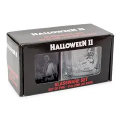 Silver Buffalo Halloween II Michael Myers 9-Ounce Etched Rocks Glasses | Set of 2