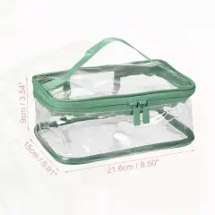 Unique Bargains PVC Zipper Clear Portable Makeup Bags and Organizers 2 Pcs