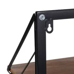 Honey-Can-Do 2 Tier Laundry Shelf with Wood Walnut