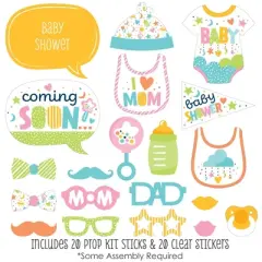 Big Dot of Happiness Colorful Baby Shower - Gender Neutral Party Photo Booth Props Kit - 20 Count