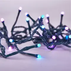 Home Heritage Luminations Christmas Holiday Party Lights, Twinkly Smart App Control, 33-Foot String, Straight Wrapped Dome, 100 RGB LED Bulbs (4 Pack)
