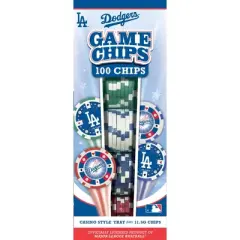 MasterPieces Casino 100 Piece Poker Chip Set - MLB Los Angeles Dodgers