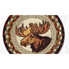 Earth Rugs Lodge Cabin Moose Portrait Printed Trivet &ndash; Eco-Friendly 10" Round