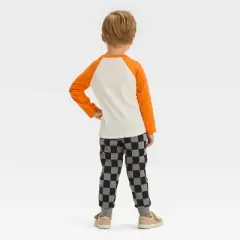 Toddler Boys' Long Sleeve Halloween Graphic T-Shirt and Fleece Jogger Pants Set - Cat & Jack&trade; Cream