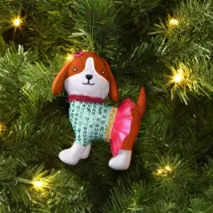 4" Christmas Dog with Pink Skirt Ornament - Wondershop&trade;