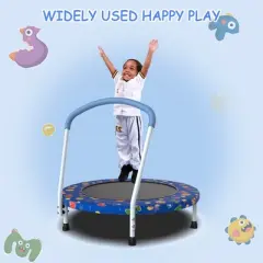 NAYSAYE Trampoline Mini with Handle for Kids Fun and Fitness for Indoor and Outdoor Play, Multicolor, 36.00"*36.00"*30.30"