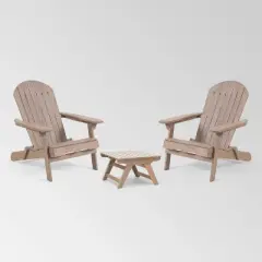 Malibu 3pc Acacia Wood Chat Set - Gray - Christopher Knight Home