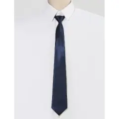 Allegra K Men&lsquo;s Adjustable Zipper Ties Solid Color Necktie Wide Tie