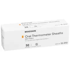 McKesson Oral Thermometer Sheaths, Disposable Covers, 50 Count