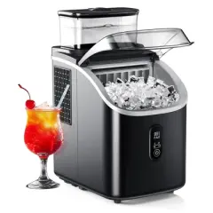 Simzlife Ice Maker Countertop with External Water Tank, 34 Lbs/Day, 16 Pcs in 13 Mins, Auto-Cleaning, for Home/Bar/RV/Office, 2.2 Lbs Capacity, Silver