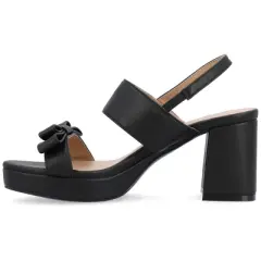 Journee Collection Womens Brookan Sling Back Covered Block Heel Platform Sandals