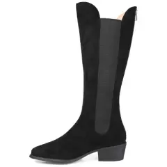 Journee Collection Womens Celesst Tru Comfort Foam Wide Calf Stacked Heel Knee High Boots