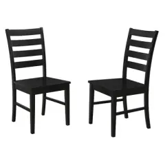 Set of 2 Wood Ladder Back Dining Chair Black - Saracina Home