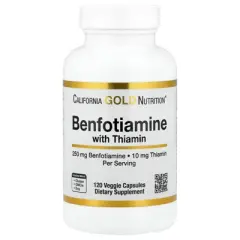 California Gold Nutrition Benfotiamine with Thiamine, 250 mg, 120 Veggie Capsules